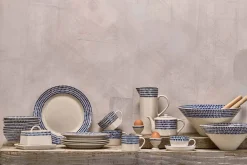 Indigo Drop Butter Dish - Cream & Indigo