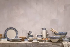 Indigo Drop Butter Dish - Cream & Indigo