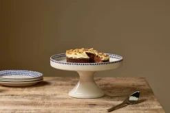 Indigo Drop Ceramic Stand - Cream & Indigo