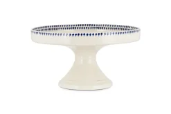 Indigo Drop Ceramic Stand - Cream & Indigo