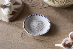 Indigo Drop Garlic Grater - Cream & Indigo