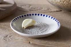 Indigo Drop Garlic Grater - Cream & Indigo
