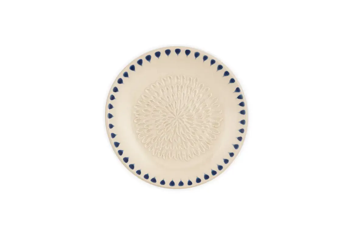 Indigo Drop Garlic Grater - Cream & Indigo
