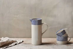 Indigo Drop Jug - Cream & Indigo - Large