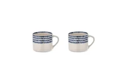 Indigo Drop Mug - Cream & Indigo - Small (Set of 2)