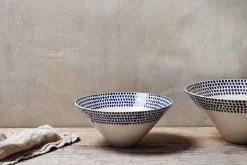 Indigo Drop Serving Bowl - Cream & Indigo - Medium