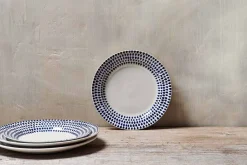 Indigo Drop Side Plate - Cream & Indigo