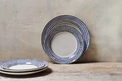 Indigo Drop Side Plate - Cream & Indigo