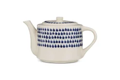 Indigo Drop Teapot - Cream & Indigo