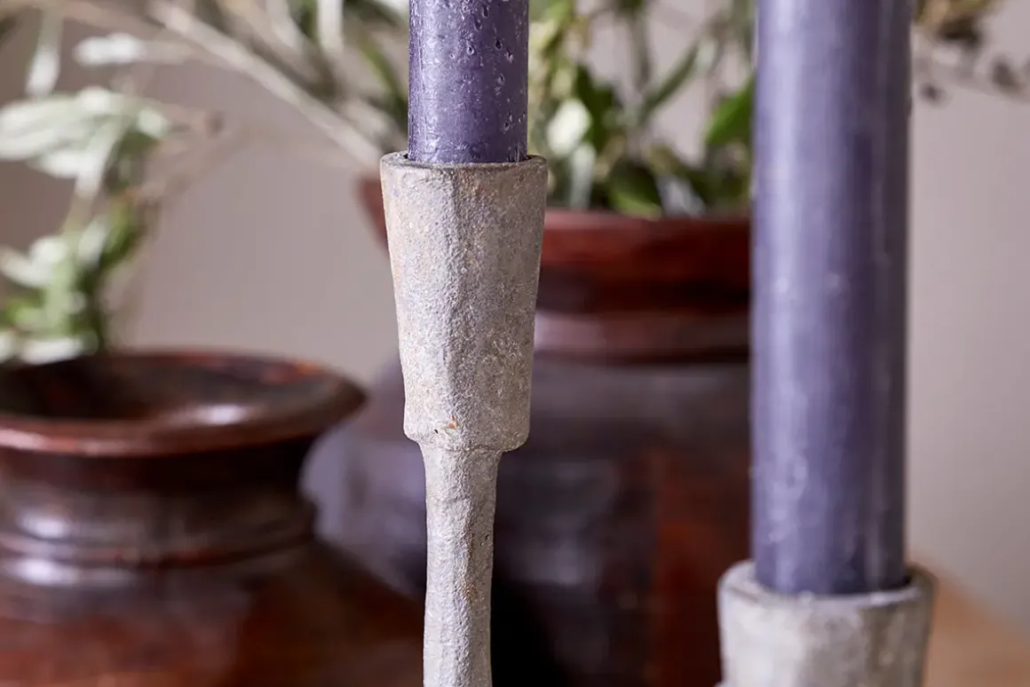 Inigo Candle Holder - Aged Zinc