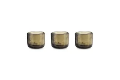 Irda Glass Small Tealight - Smoke Brown - Small (Set of 3)