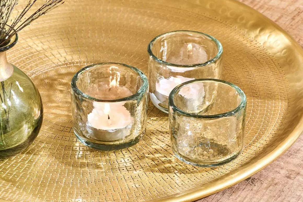 Irda Glass Small Tealight - Clear - Small (Set of 3)
