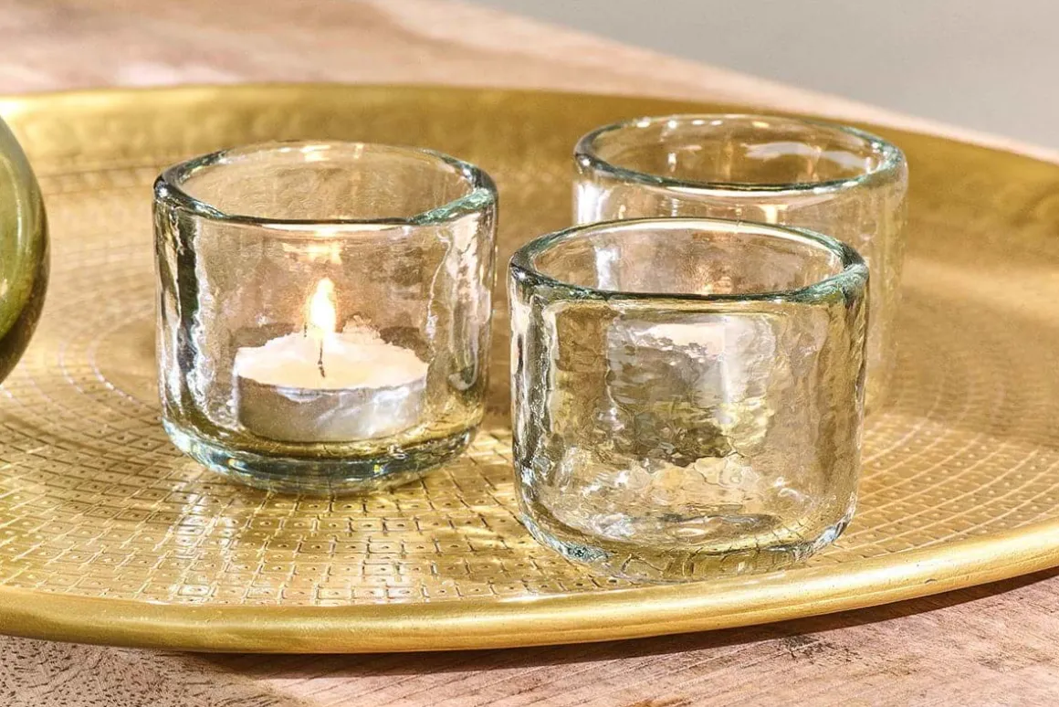 Irda Glass Small Tealight - Clear - Small (Set of 3)