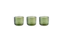 Irda Glass Small Tealight - Dark Emerald  - Small (Set of 3)