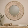 Itwa Mango Wood Carved Mirror - Natural