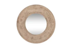 Itwa Mango Wood Carved Mirror - Natural
