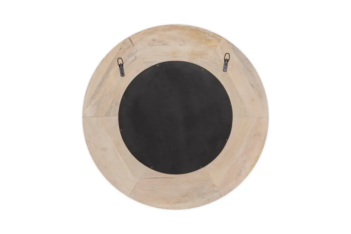 Itwa Mango Wood Carved Mirror - Natural