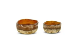 Janka Tealight Holders - Amber (Set of 2)