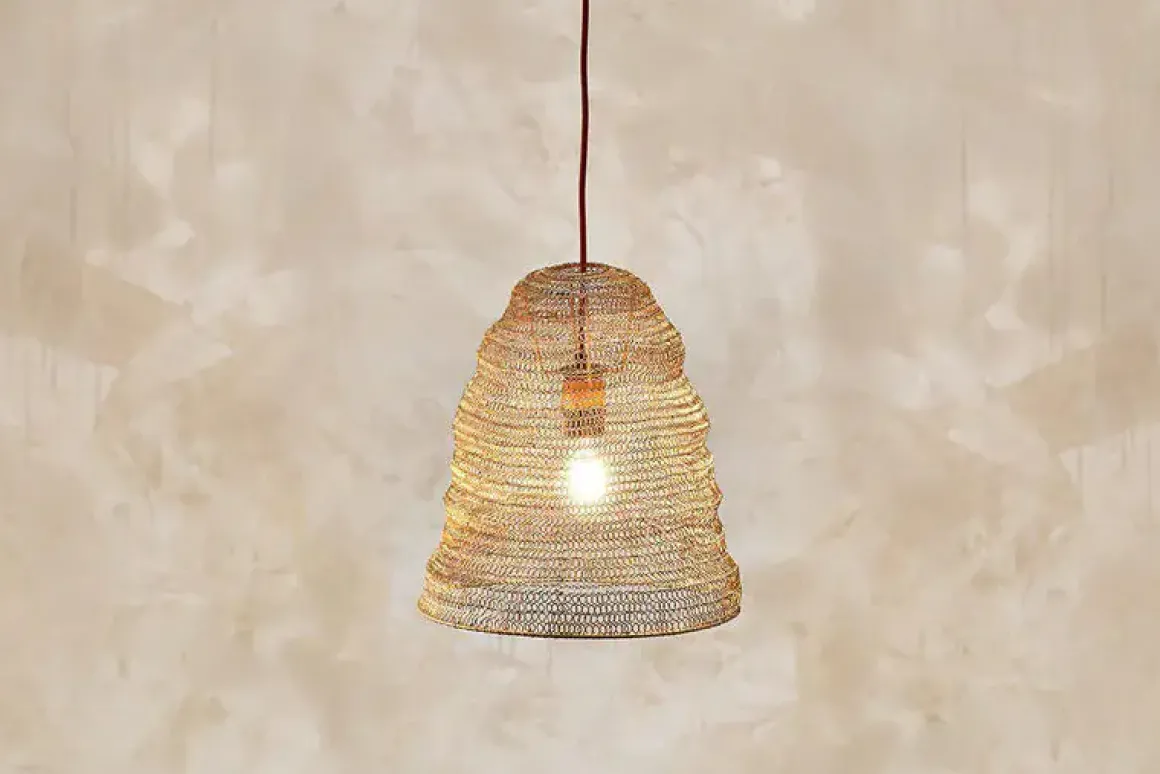 Jatani Wire Lampshade - Antique Brass - Small Oval