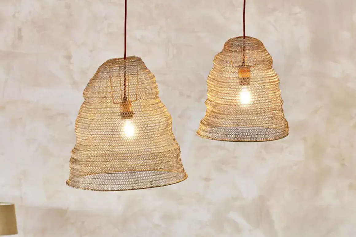 Jatani Wire Lampshade - Antique Brass - Small Oval