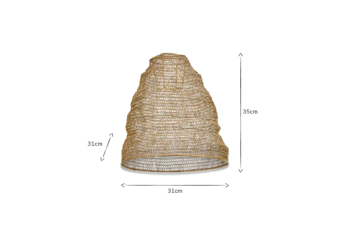 Jatani Wire Lampshade - Antique Brass - Small Oval