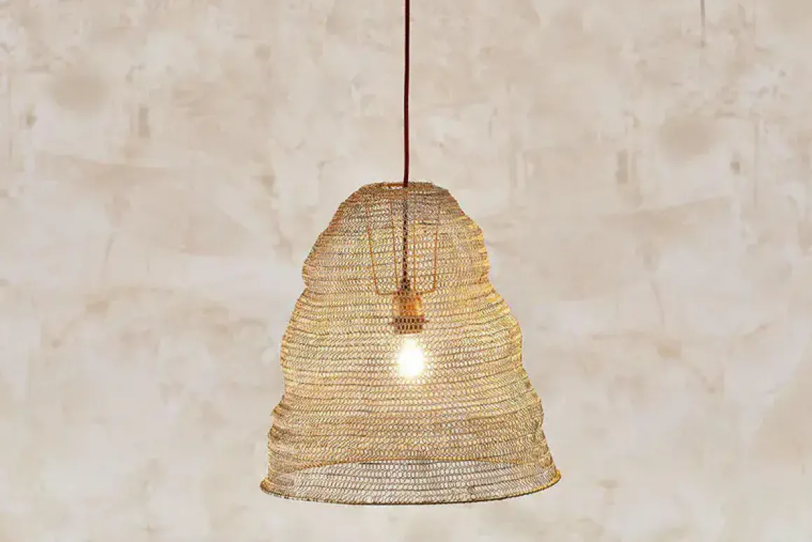 Jatani Wire Lampshade - Antique Brass - Large Oval