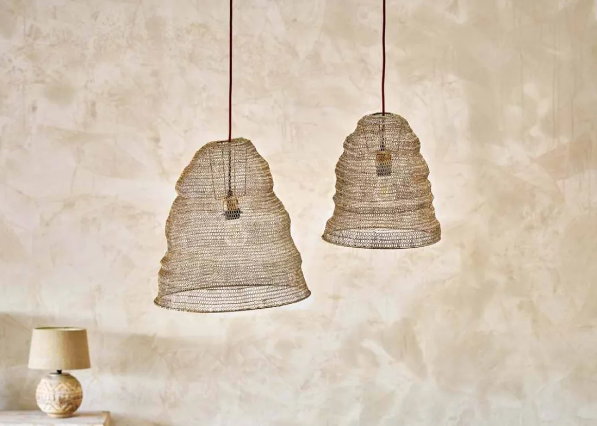 Jatani Wire Lampshade - Antique Brass - Large Oval