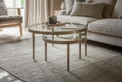 Jiya Iron & Glass Nested Coffee Tables - Brass