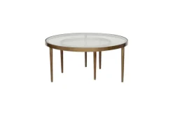 Jiya Iron & Glass Nested Coffee Tables - Brass