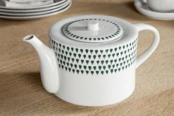 Juniper Drop 4 Person Teapot - Cream & Juniper