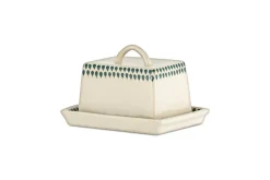 Juniper Drop Butter Dish - Cream & Juniper