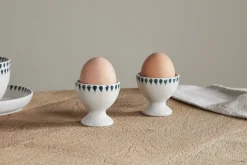 Juniper Drop Egg Cups - Cream & Juniper (Set of 2)