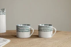 Juniper Drop Mug - Cream & Juniper - Small (Set of 2)