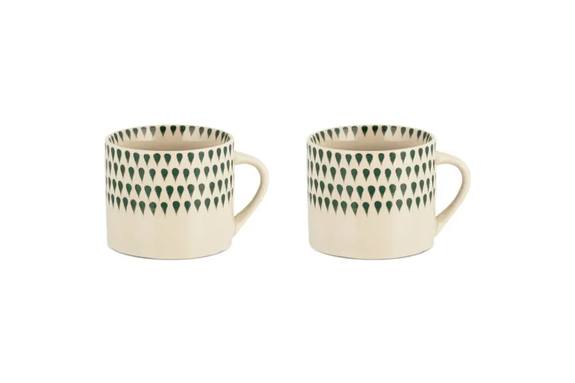 Juniper Drop Mug - Cream & Juniper - Small (Set of 2)
