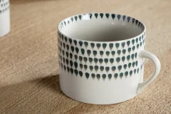 Juniper Drop Mug - Cream & Juniper - Large (Set of 2)