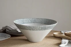 Juniper Drop Serving Bowl - Cream & Juniper - Large