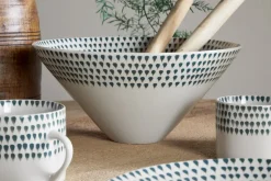 Juniper Drop Serving Bowl - Cream & Juniper - Medium