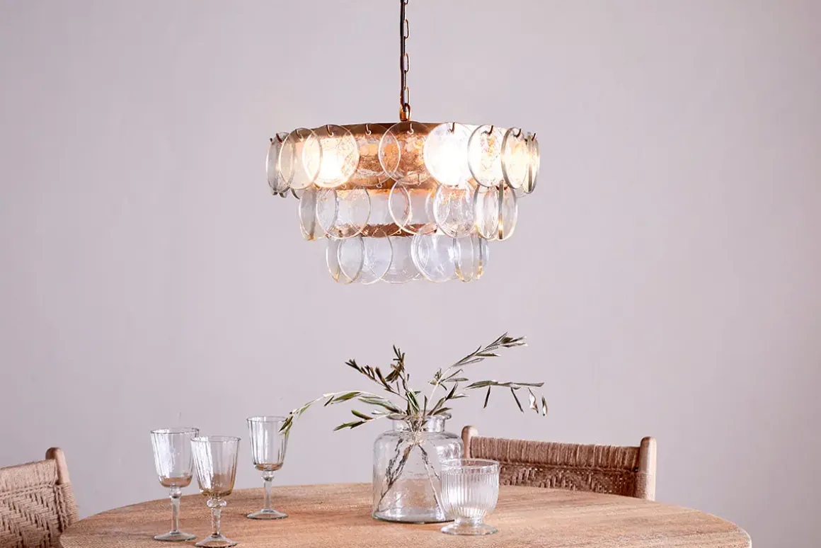 Kagitha Recycled Glass Chandelier - Clear