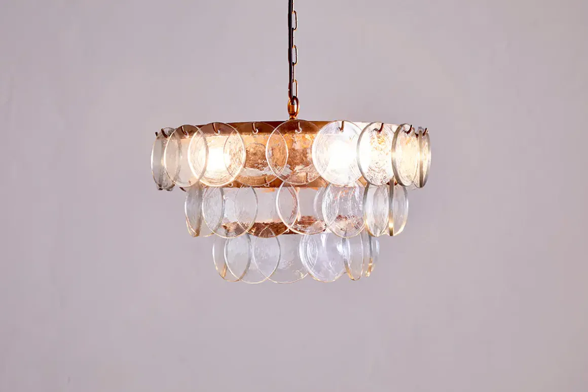 Kagitha Recycled Glass Chandelier - Clear