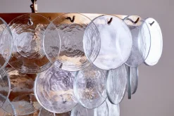 Kagitha Recycled Glass Statement Chandelier - Antique Brass & Clear