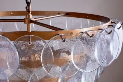 Kagitha Recycled Glass Statement Chandelier - Antique Brass & Clear