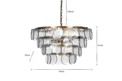 Kagitha Recycled Glass Statement Chandelier - Antique Brass & Clear