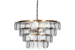 Kagitha Recycled Glass Statement Chandelier - Antique Brass & Clear