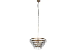 Kagitha Recycled Glass Statement Chandelier - Antique Brass & Clear