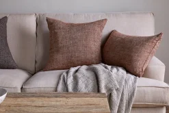 Kana Linen Cushion Cover - Rust