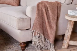 Kana Linen Throw - Rust