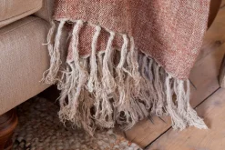 Kana Linen Throw - Rust