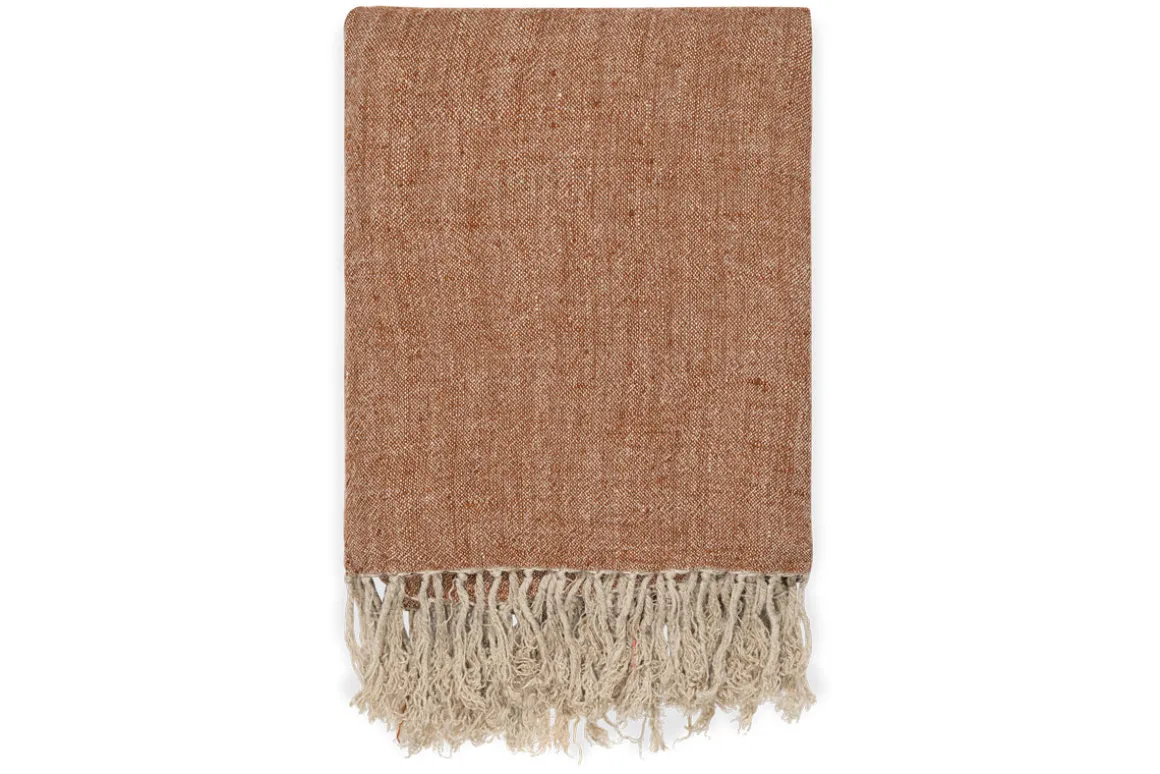 Kana Linen Throw - Rust