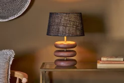 Kankad Mango Wood  Table Lamp - Dark Stain