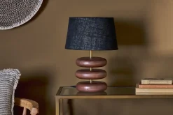 Kankad Mango Wood  Table Lamp - Dark Stain